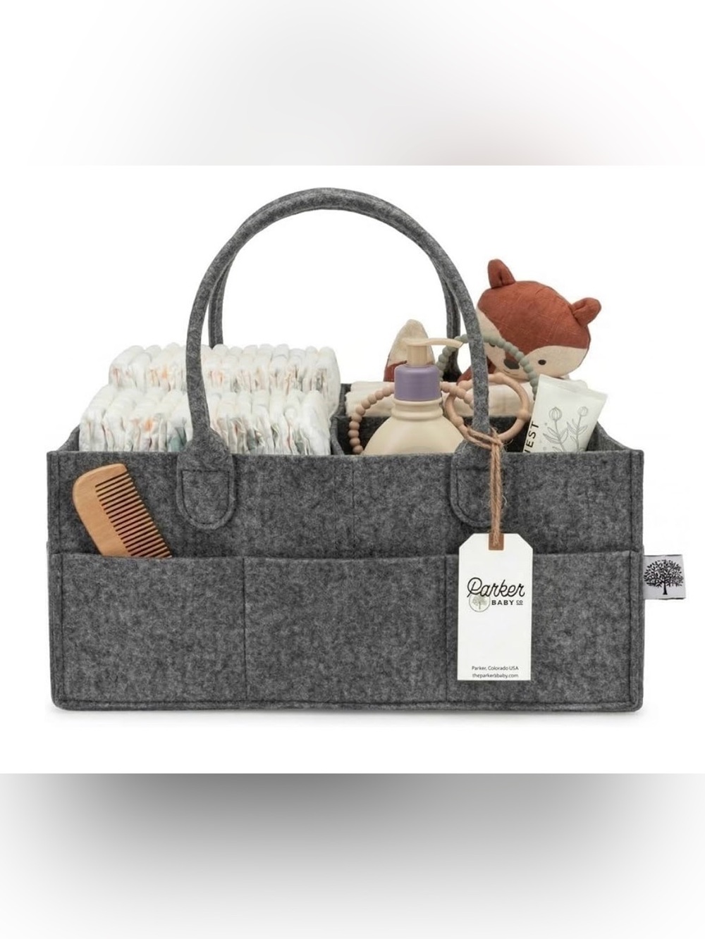 Parker Baby large grey diaper caddy